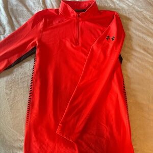 Under Armour ColdGear quarter zip orange red